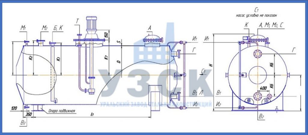 Чертеж емкости ГКК в Кисловодске